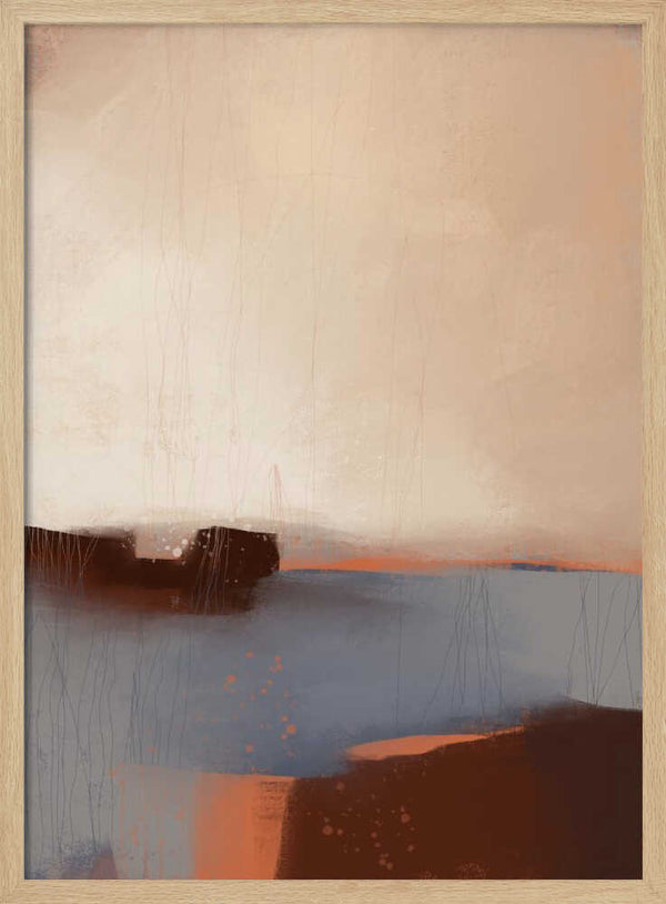 Tablou înramat „Serene Horizons” de MANSI SAXENA