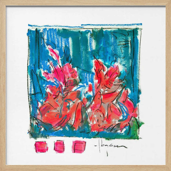 Tablou înramat „Pink Blossoms Abstract” de Dorothy Fagan