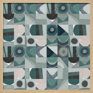 Tablou înramat „Mid Century Grid Pattern Four” de Little Dean