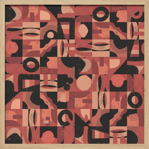 Tablou înramat „Mid Century Grid Pattern Nine” de Little Dean