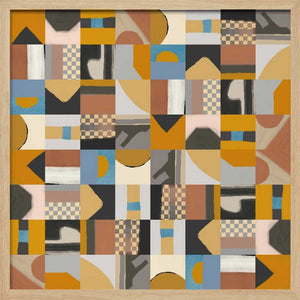 Tablou înramat „Mid Century Grid Pattern Two” de Little Dean