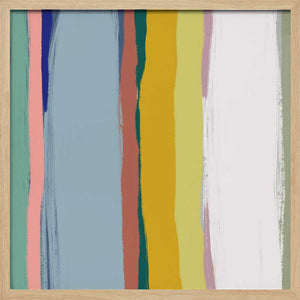 Tablou înramat „Vertical Brushstrokes in a Vibrant Palette” de Little Dean