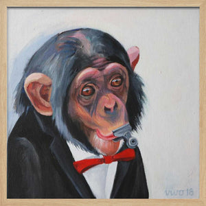 Tablou înramat „Dapper Chimp Whistle” de Violeta Vollmer