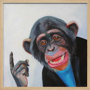 Tablou înramat „Chimpanzee's Thought” de Violeta Vollmer
