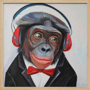 Tablou înramat „Groovy Primate Tunes” de Violeta Vollmer