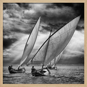 Tablou înramat „Sailboats and Light” de Angel Villalba