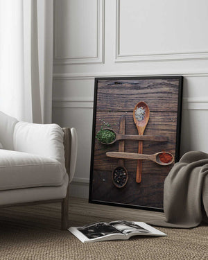 Tablou înramat „Wooden Spoons With Colorful Spices” de Karina Aleksandrova