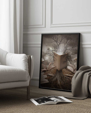Tablou înramat „Old Tree Reading Story Book” de Angela Waye