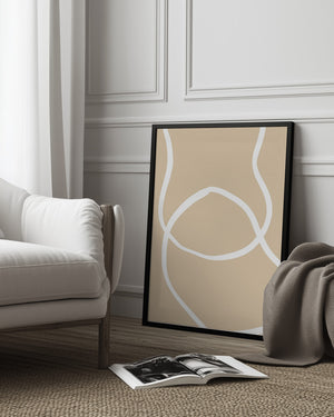 Tablou înramat „Beige Lines 04” de Pictufy Studio