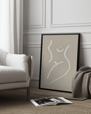 Tablou înramat „Body Sketch Sand” de Pictufy Studio