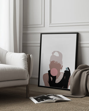Tablou înramat „Bubblegum Girl” de Pictufy Studio II