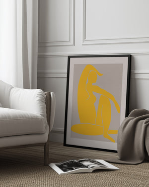 Tablou înramat „Yellow Figure” de Pictufy Studio II