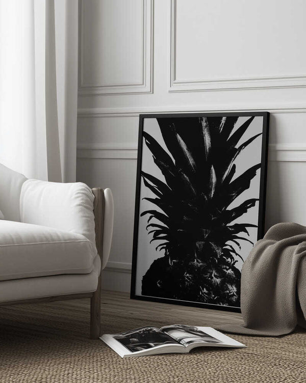Tablou înramat „Pineapple bw” de Pictufy Studio III