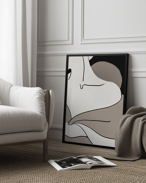 Tablou înramat „matisse_shoulder_vector_002_Black” de Pictufy Studio II