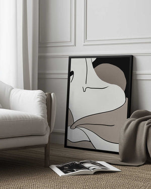 Tablou înramat „matisse_shoulder_vector_002_Black” de Pictufy Studio II