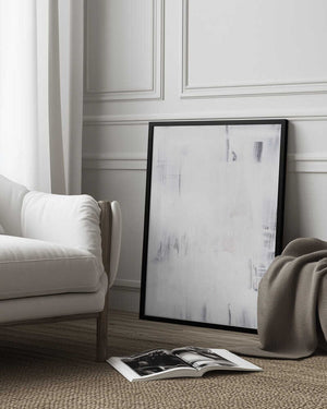 Tablou înramat „Soft White Brushstrokes” de uplusmestudio