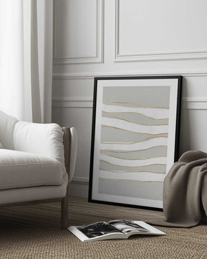 Tablou înramat „Gilded Waves” de uplusmestudio