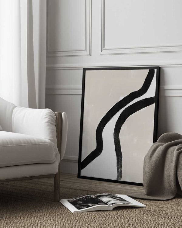 Tablou înramat „Bold Black Lines” de uplusmestudio