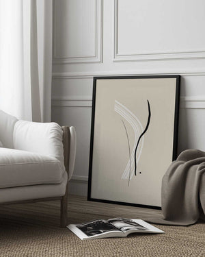 Tablou înramat „Elegant Black and White Lines” de uplusmestudio