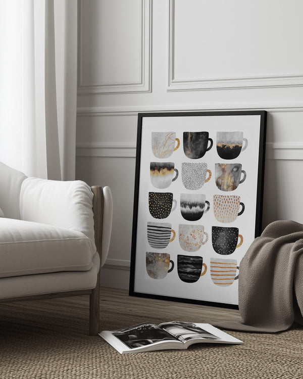 Tablou înramat „Pretty Coffee Cups” de Elisabeth Fredriksson