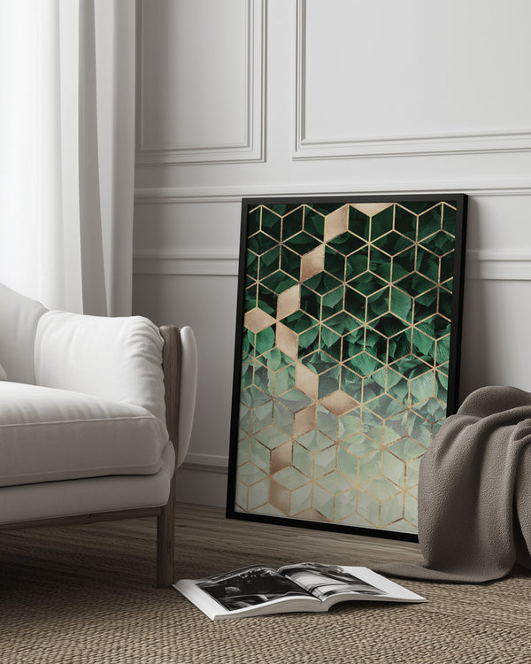 Tablou înramat „Leaves And Cubes” de Elisabeth Fredriksson