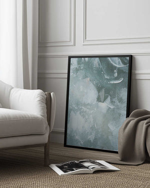 Tablou înramat „Green and White Acrylic” de uplusmestudio