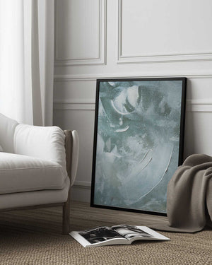 Tablou înramat „Green and White Acrylic” de uplusmestudio