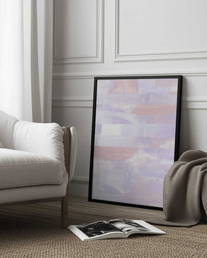 Tablou înramat „Pastel Hues Of Lavender And Peach” de uplusmestudio