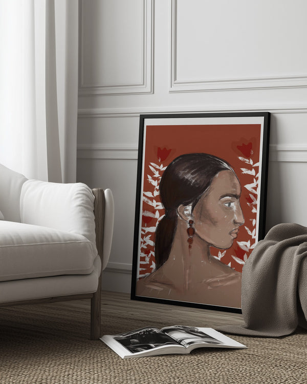 Tablou înramat „Crimson Elegance” de Treechild