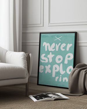 Tablou înramat „Never Stop Exploring” de Treechild