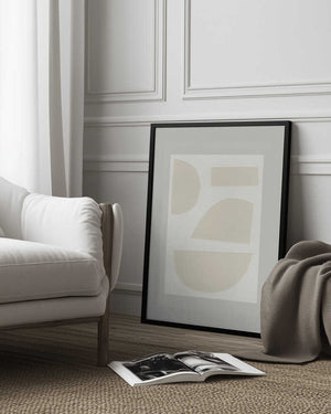 Tablou înramat „Geometric Shapes In A Monochrome Palette” de uplusmestudio