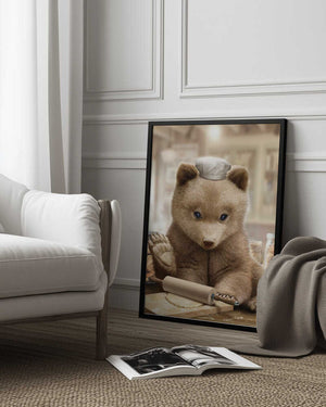 Tablou înramat „bear baking” de Adam Lawless