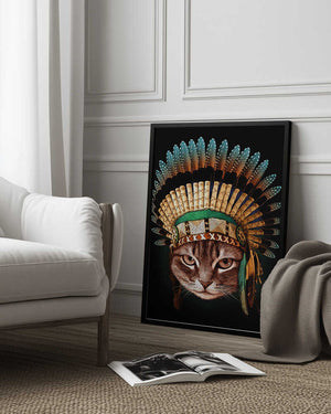 Tablou înramat „chief cat” de Adam Lawless
