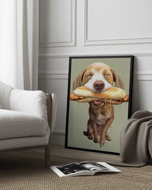 Tablou înramat „hotdog” de Adam Lawless