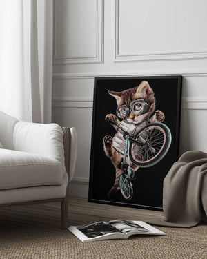 Tablou înramat „bmx cat” de Adam Lawless
