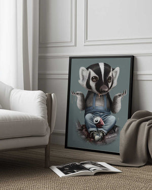 Tablou înramat „badger chill” de Adam Lawless