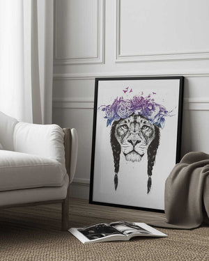 Tablou înramat „King of lions” de Balazs Solti