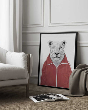 Tablou înramat „Sporty Lion” de Balazs Solti
