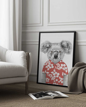 Tablou înramat „Summer koala (red)” de Balazs Solti
