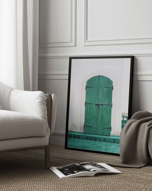 Tablou înramat „Marrakesh Green Door” de Raisa Zwart