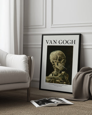 Tablou înramat „Head of a skeleton with a burning cigarette” de Vincent Van Gogh