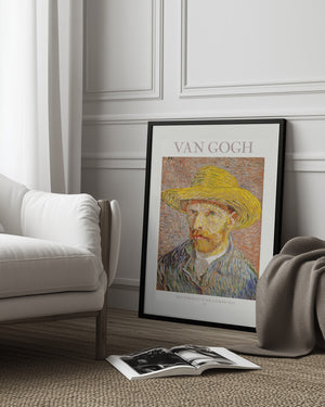 Tablou înramat „Self Portrait With Straw Hat” de Vincent Van Gogh