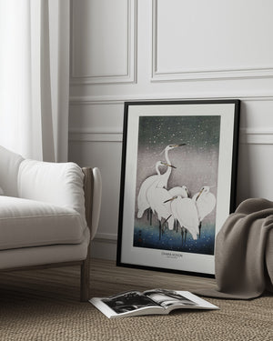 Tablou înramat „Group Of Egrets” de Ohara Koson