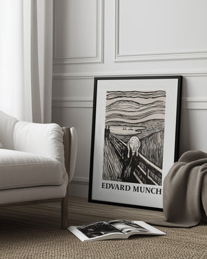 Tablou înramat „Skriet- The Scream - Monochrome Version” de Edvard Munch