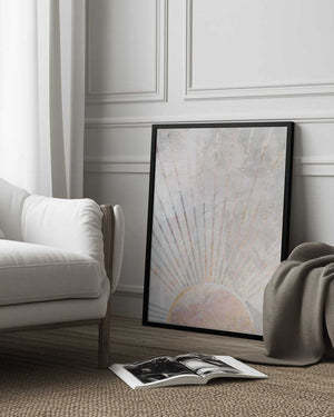 Tablou înramat „Sun Boho Morning Metallic Print” de Sarah Manovski