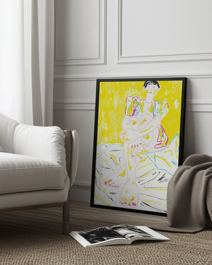 Tablou înramat „The Girl In The Yellow Dress” de Francesco Gulina