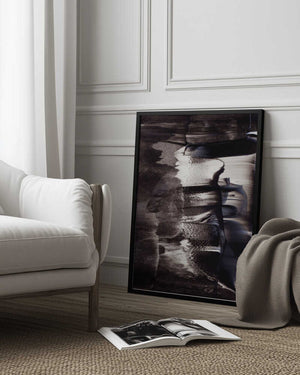 Tablou înramat „Monochrome Textures And Fluid Brushstrokes” de uplusmestudio