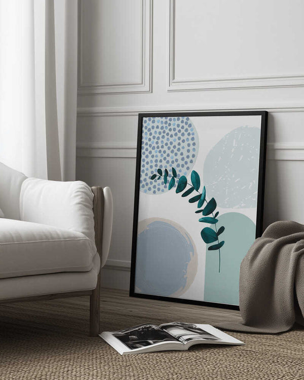 Tablou înramat „Blue green boho-2” de Sally Ann Moss