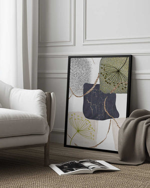 Tablou înramat „Green-Grey-3” de Sally Ann Moss