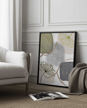 Tablou înramat „Green-Grey-1” de Sally Ann Moss